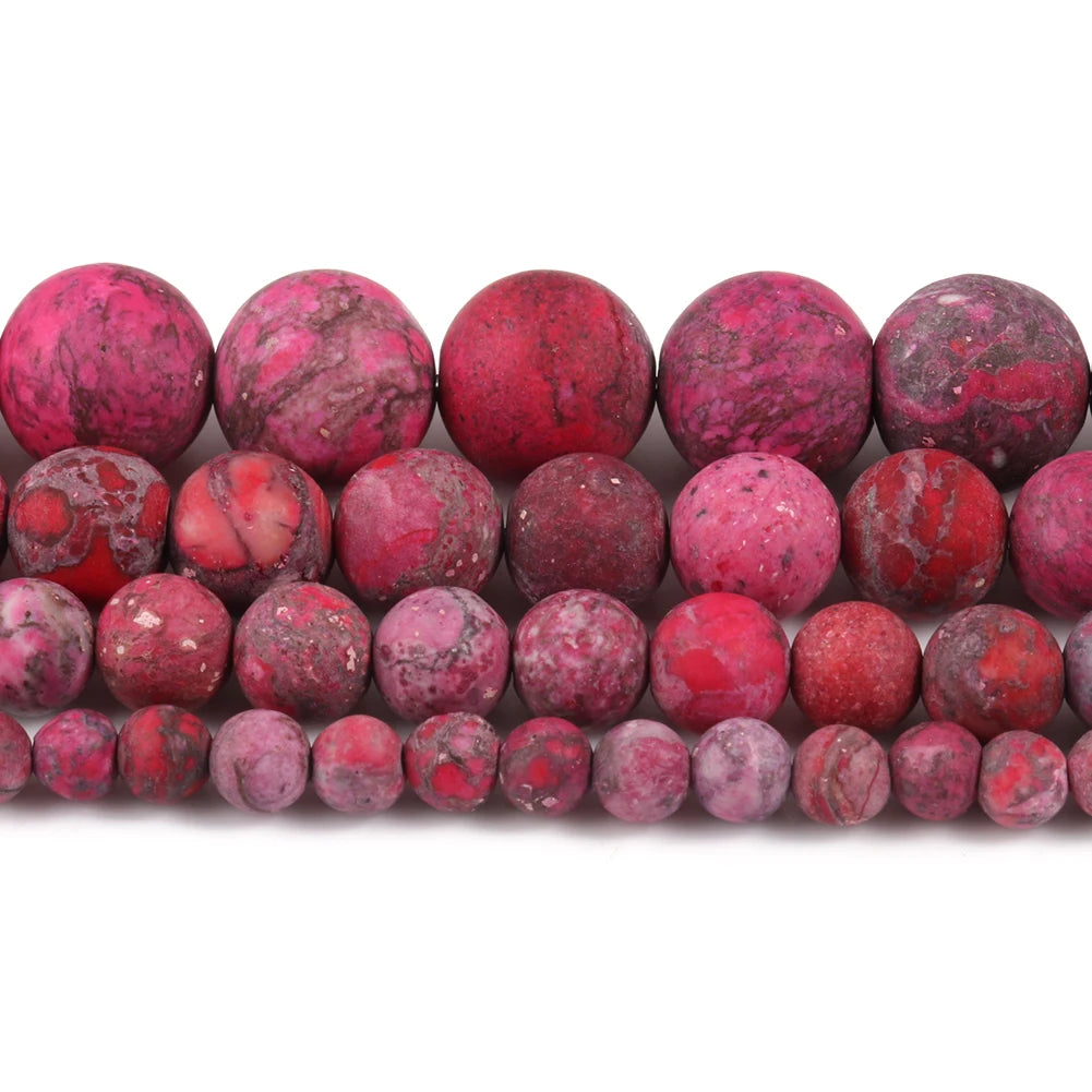 Dyed Matte Fuchsia Howlite Bead Strand