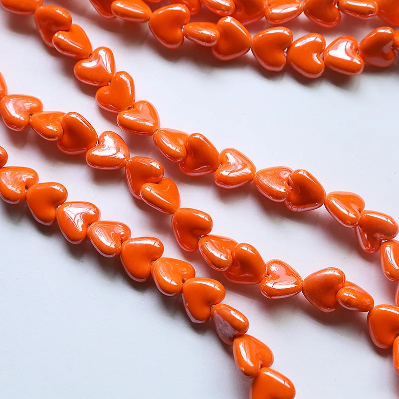 20pcs 15x13mm Heart Shape Ceramic Beads