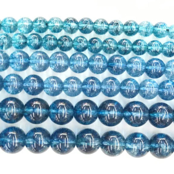 HQ Blue Topaz Quartz Bead Strand (6/8/10mm)