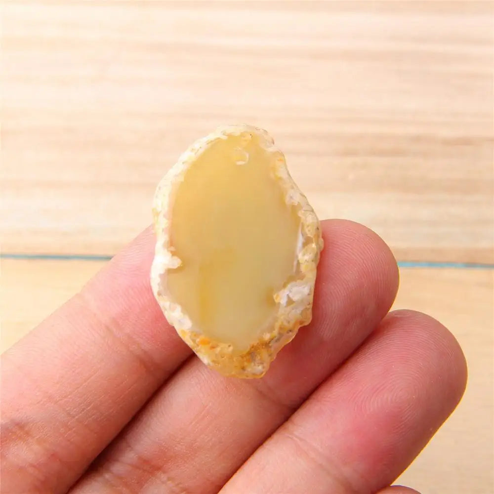 Natural Yellow Agate Slice Pendant