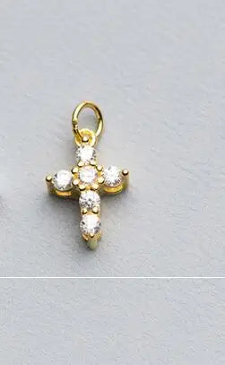 925 Sterling Silver Cross Charm With AAA Zirconia