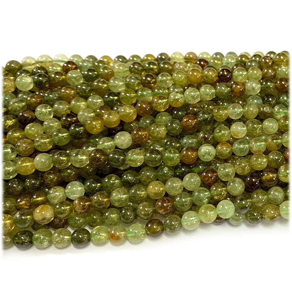 Natural Tsavorite Green Garnet Round Bead Strand