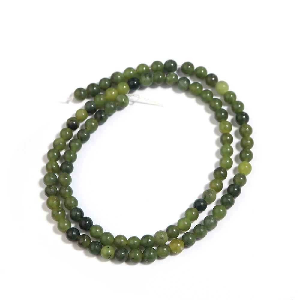 HQ Natural Deep Green Southern Jade Bead Strand (4/6/8/10/12mm)