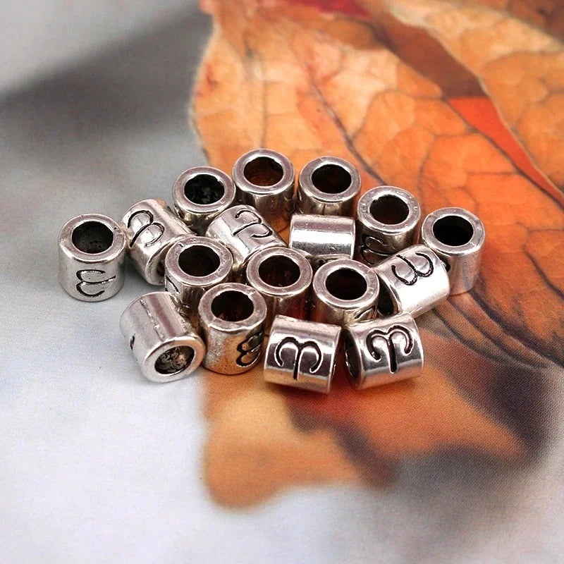 12pcs Steel Zodiac Spacer Beads 7.5x7.5mm