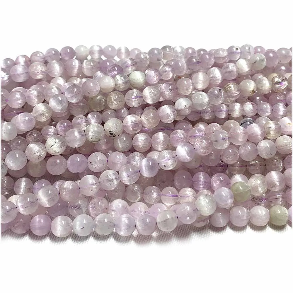 AAA Natural Kunzite Round Bead Strand