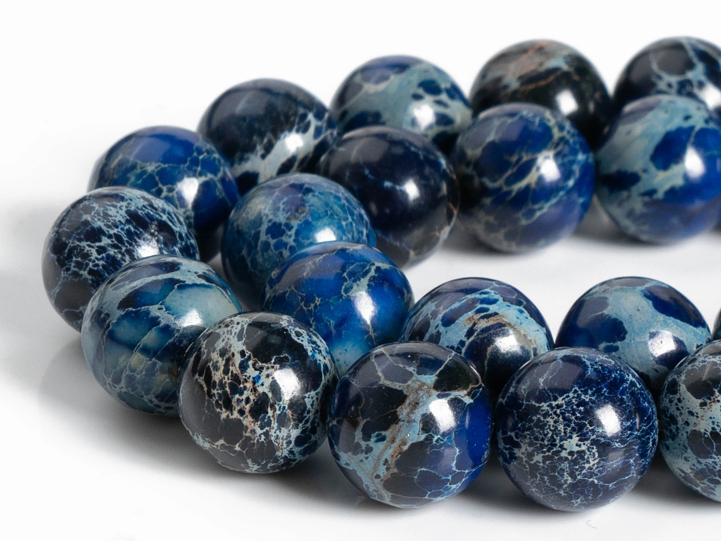 HQ Stormy Ocean Blue Sea Sediment Imperial Jasper (4/6/8/10/12mm)