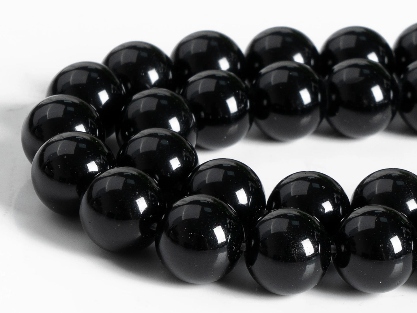 HQ Black Obsidian Bead Strand