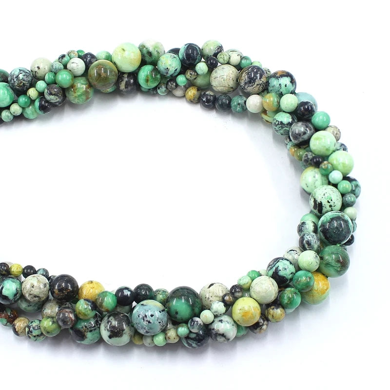 Natural Green Variscite Bead Strand