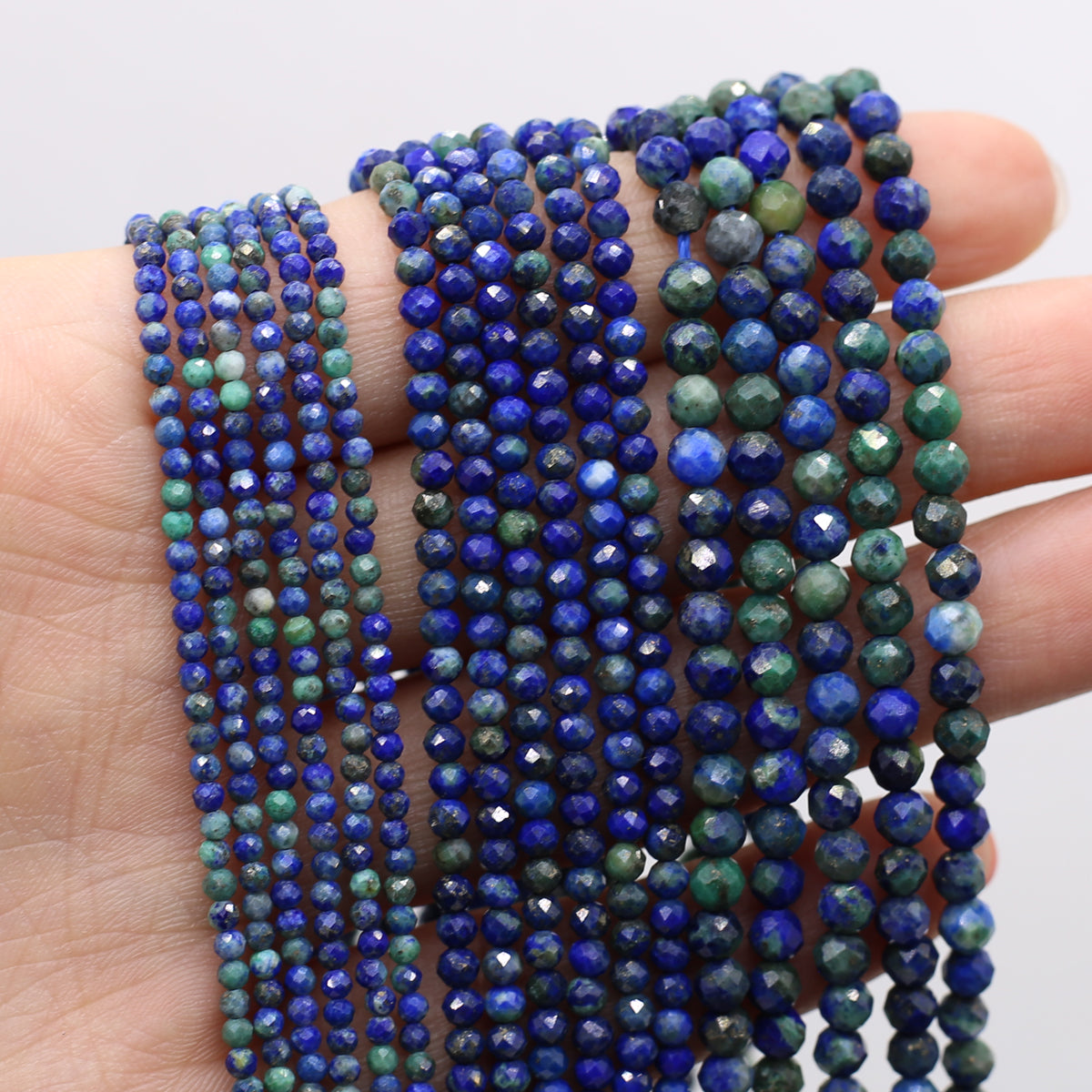 Natural Faceted Lapis Lazuli Bead Strand