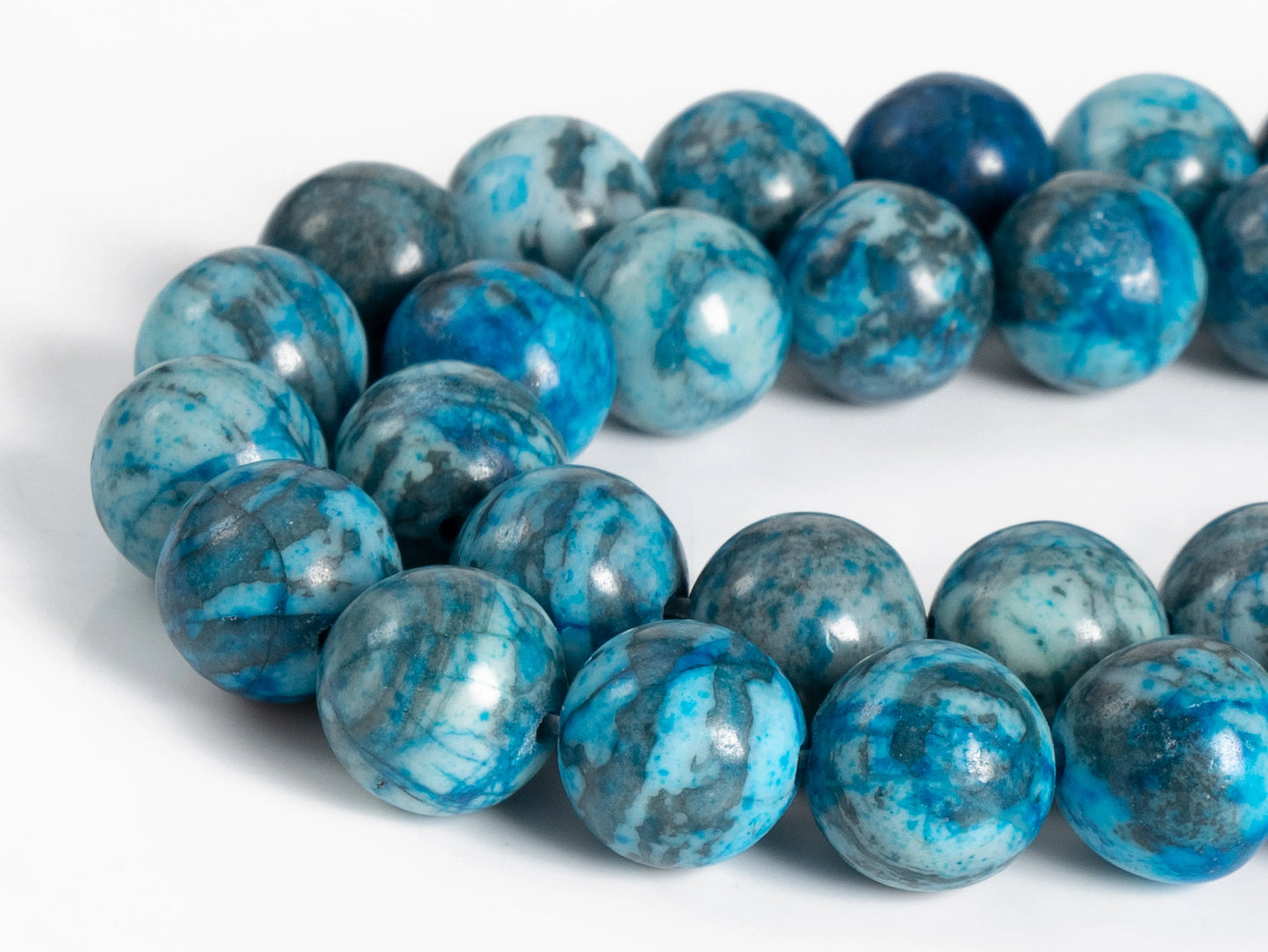 HQ Natural Blue Crazy Lace Jasper Bead Strand