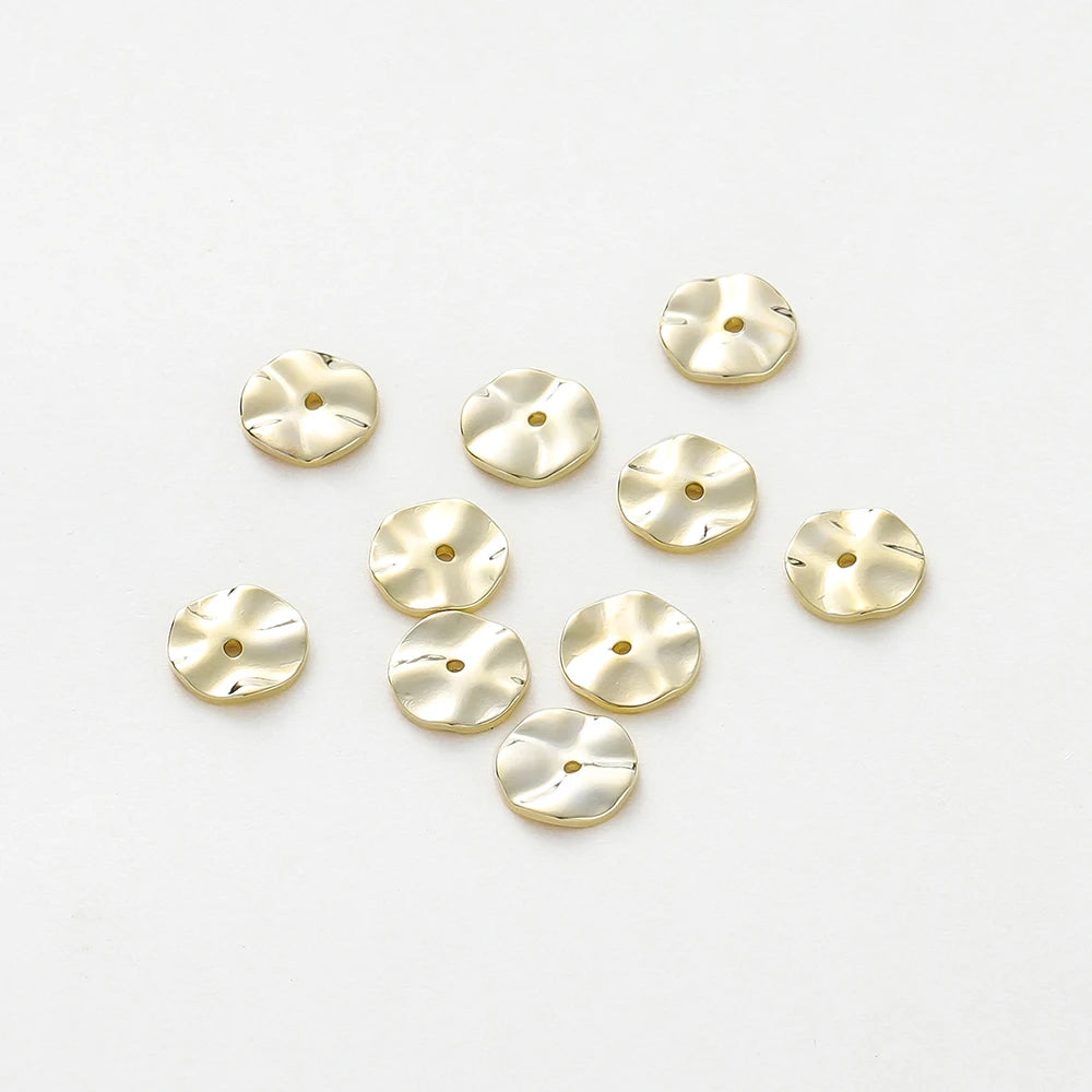 30pcs Gold Plated Flat Round Spacer Beads