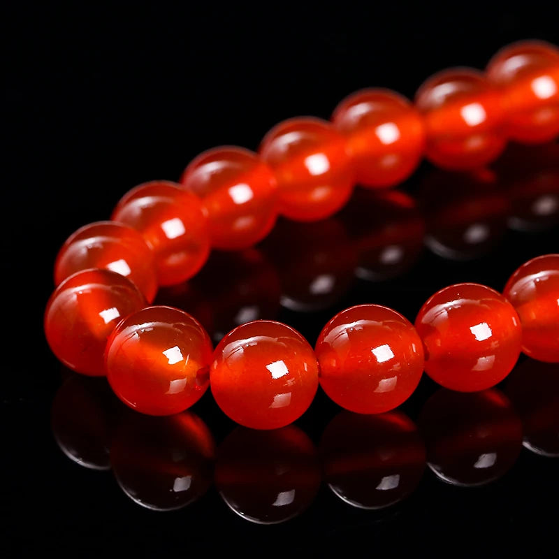 HQ Natural Red Agate Bead Strand