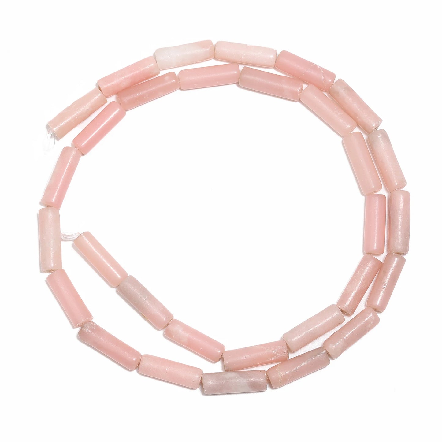Natural Pink Opal Tube Beads (13x4mm, 30pcs)