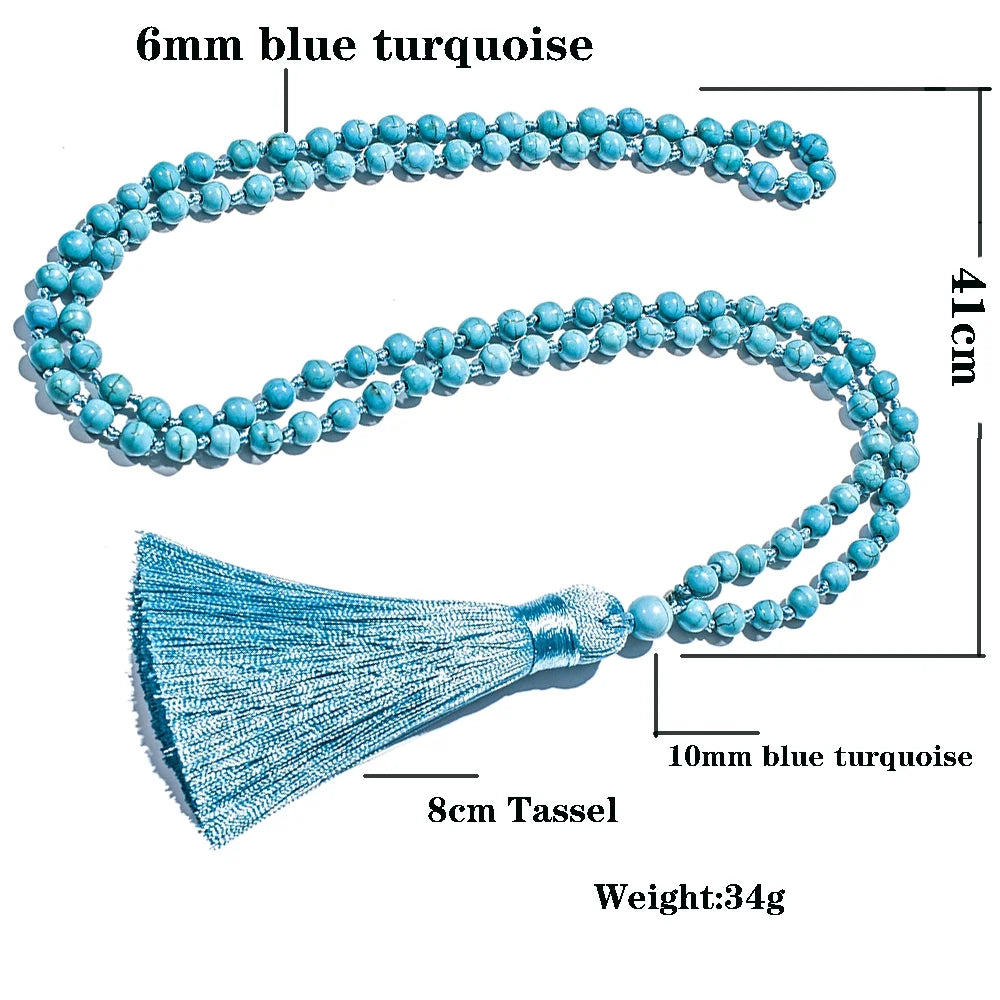 6mm Natural 108 Stone Mala Necklace