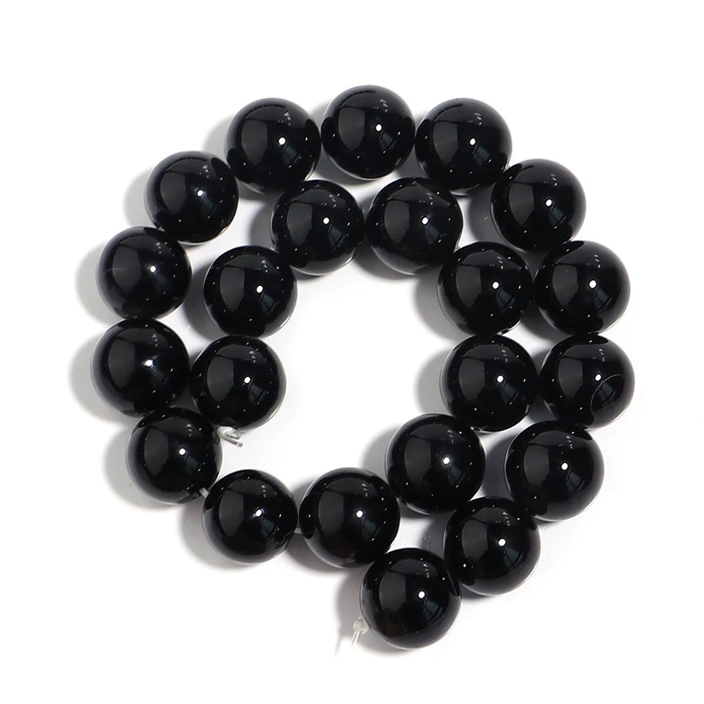 Natural HQ Black Onyx Bead Strand