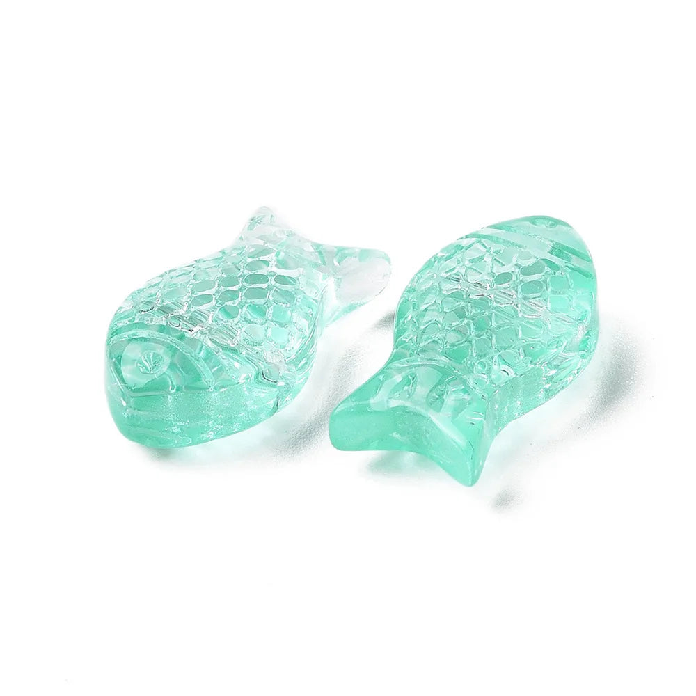 8x15mm Small Fish Handmade Glass Beads (20 pcs)