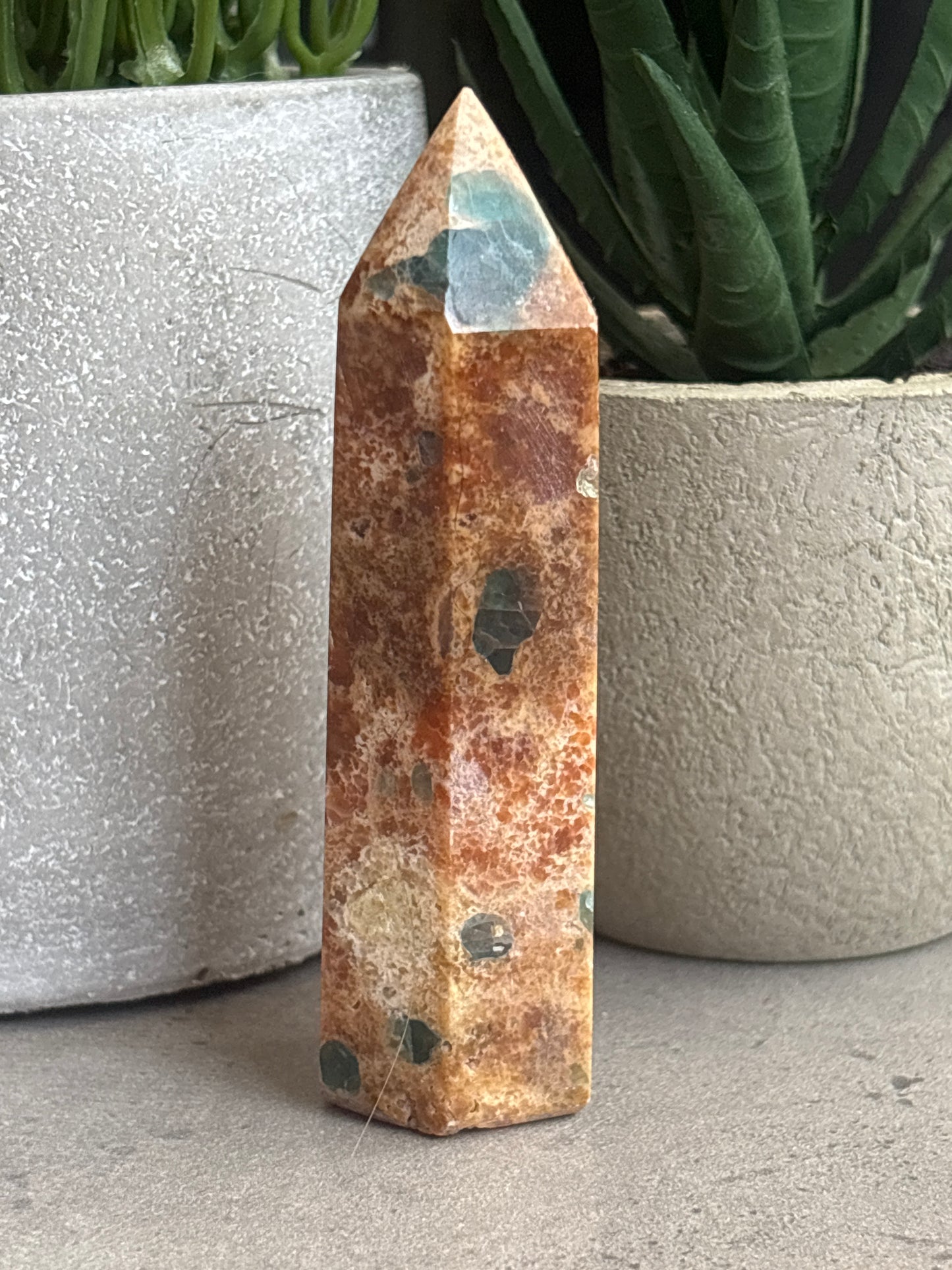 SUNSTONE AND BLUE APATITE TOWERS 50% OFF