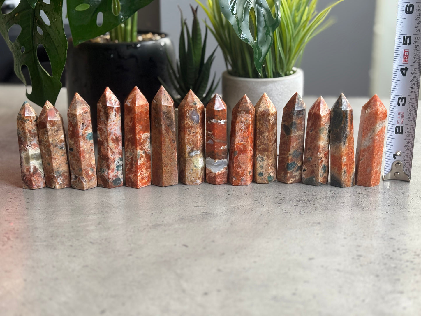 SUNSTONE AND BLUE APATITE TOWERS 50% OFF