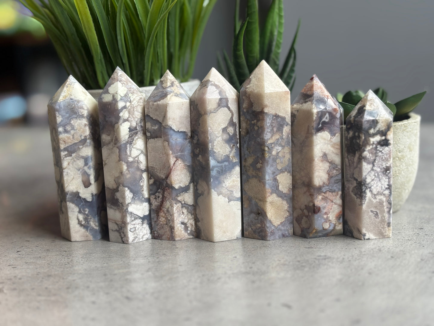 BLUE FLOWER AGATE TOWERS 50% OFF - LOT #2