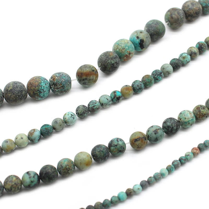 Natural Matte African Turquoise Bead Strand