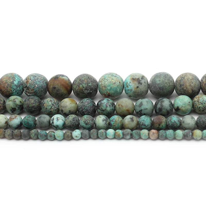 Natural Matte African Turquoise Bead Strand