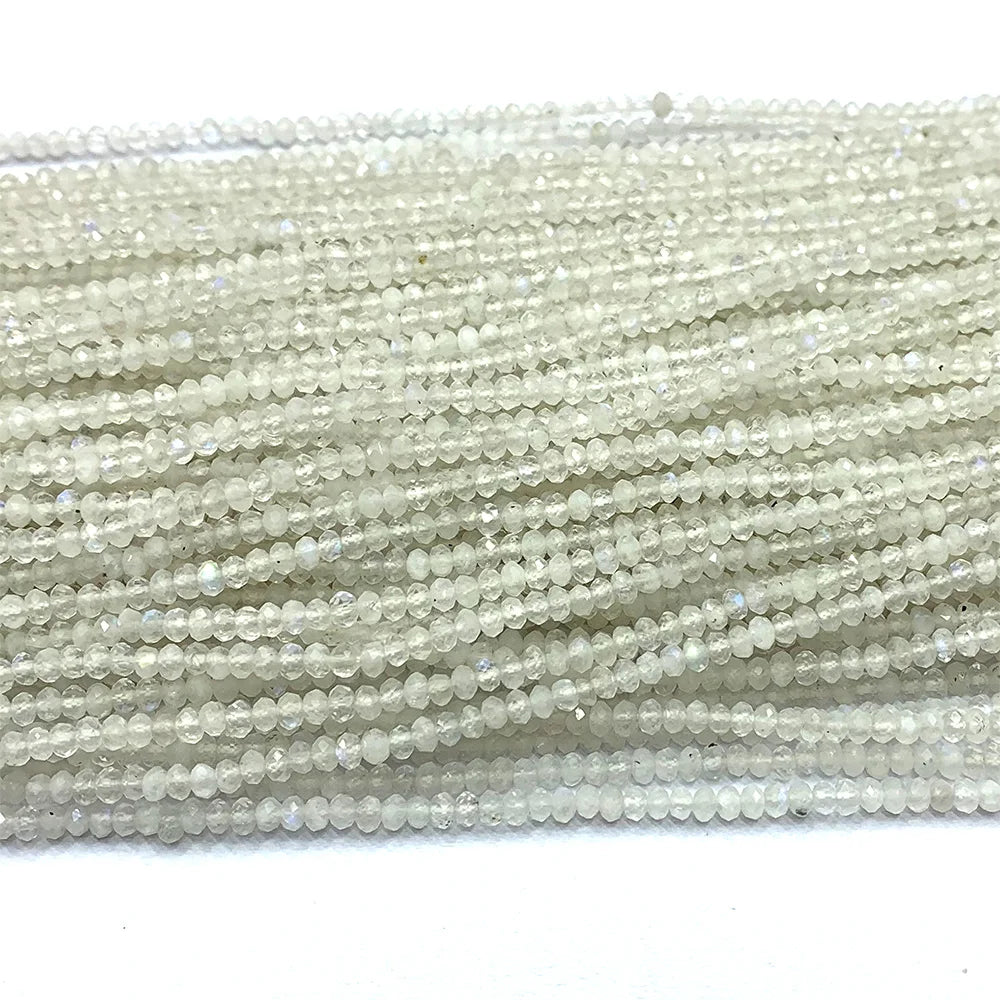 Natural Moonstone Faceted Small Rondelle Bead Strand