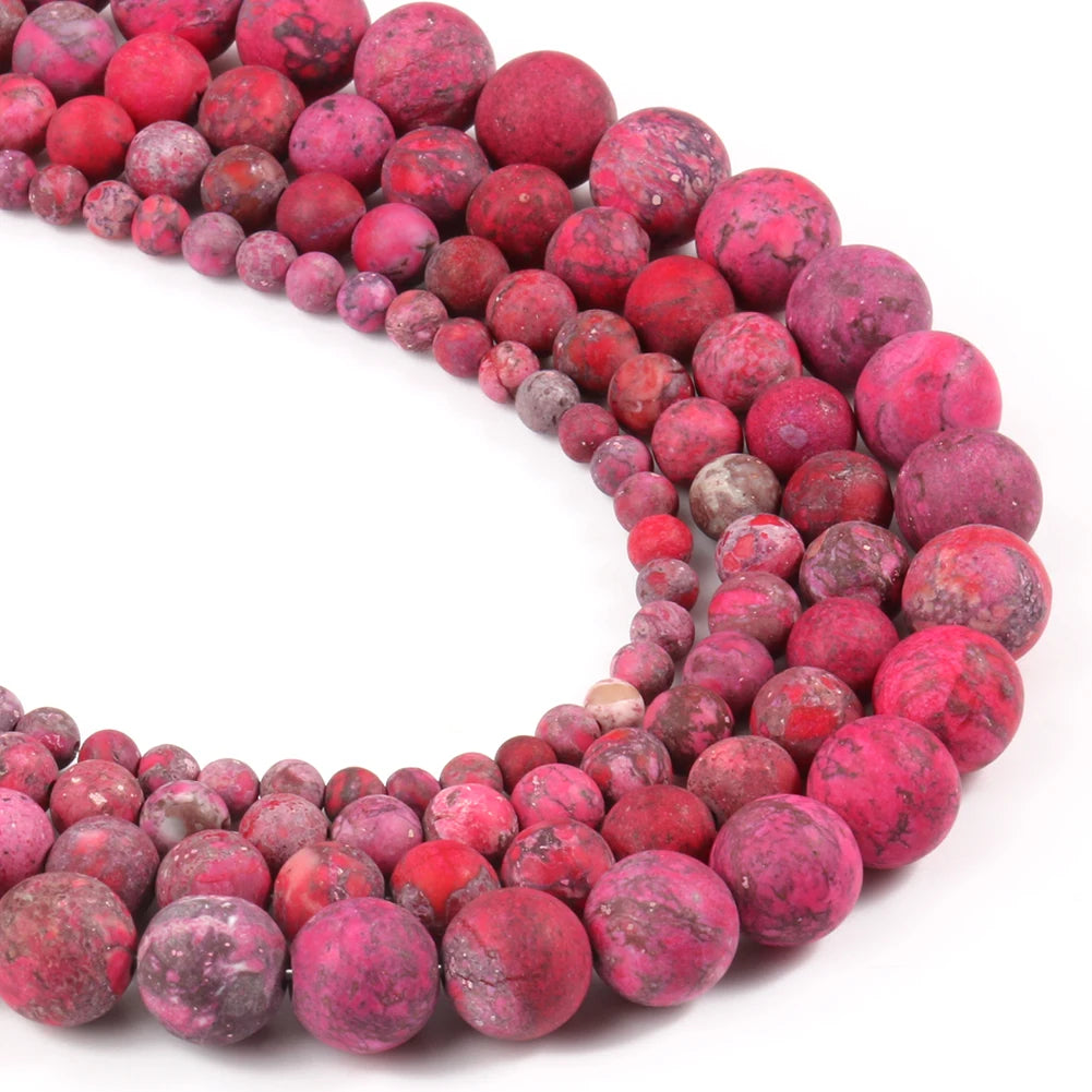Dyed Matte Fuchsia Howlite Bead Strand