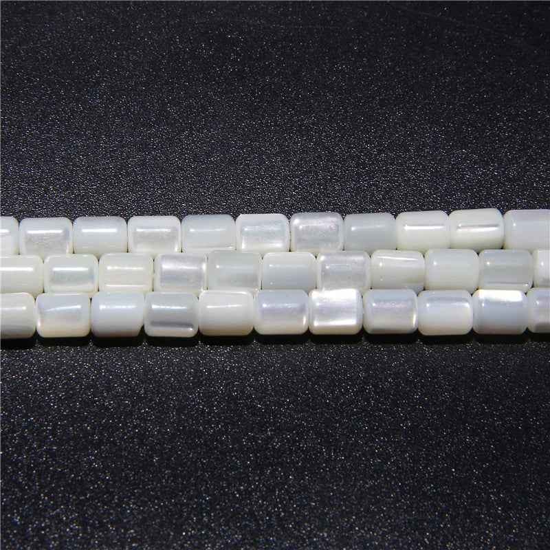 5x6mm Barrell Natural White Mother of Pearl Shell Beads