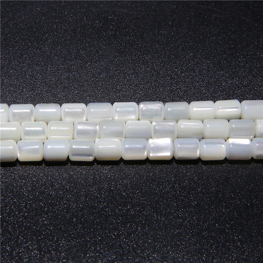 5x6mm Barrell Natural White Mother of Pearl Shell Beads