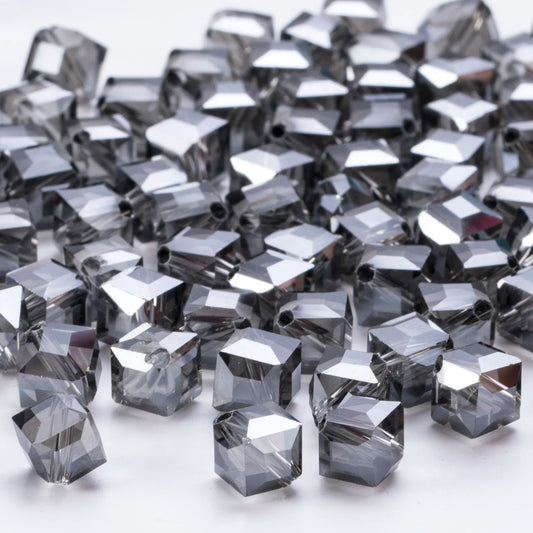 20Pcs Cube Glass AB Spacer Beads