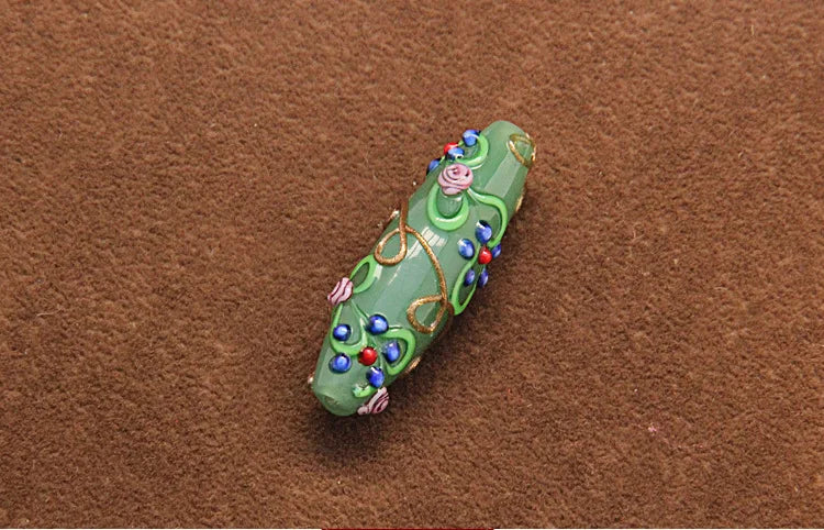 Ethnic Murano Handmade Lampwork Glass Beads (2pcs 13mm*42mm)