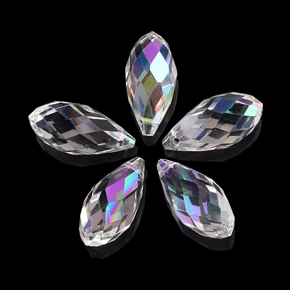 Clear AB Teardrop Glass Bead Strand