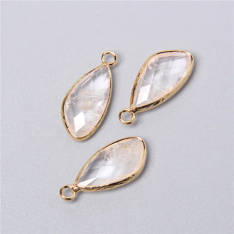 2 Pack Natural Stone Teardrop Pendant