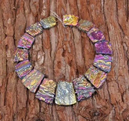 HQ Sea Sediment Stone Graduated Flat Square Bead Strand (17-35x25-28mm)