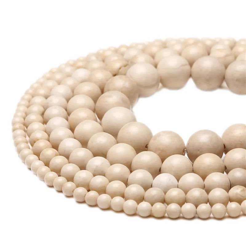 Natural Ivory Shell Bead Strand (4/6/8/10/12mm)
