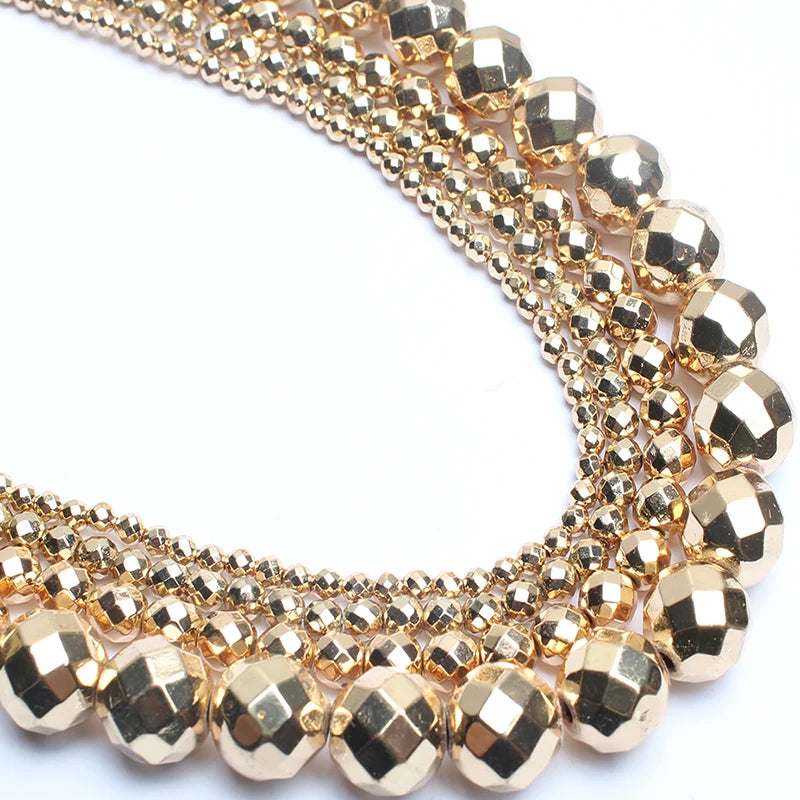 AAA Natural Faceted Silver Plated Hematite Bead Strand