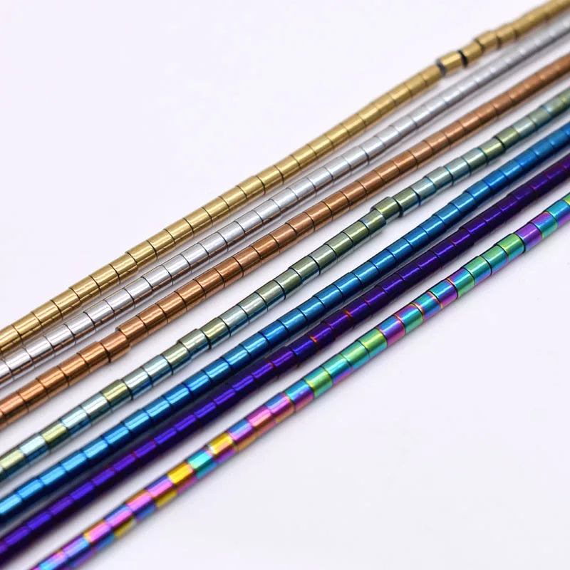 Natural Hematite Stone Barrel Spacer Bead Strand