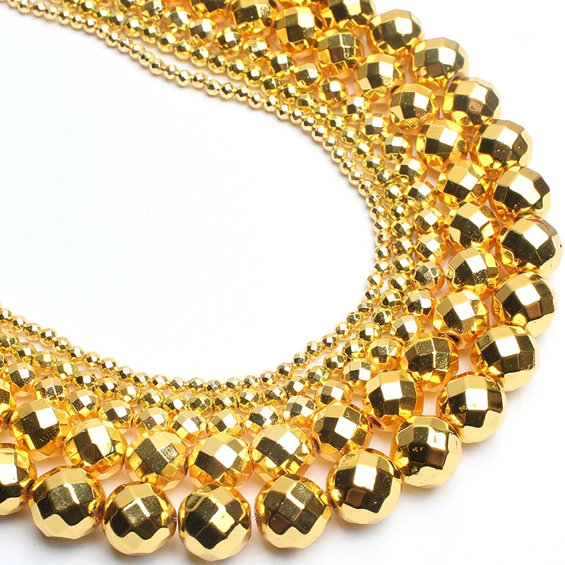 AAA Natural Faceted Silver Plated Hematite Bead Strand