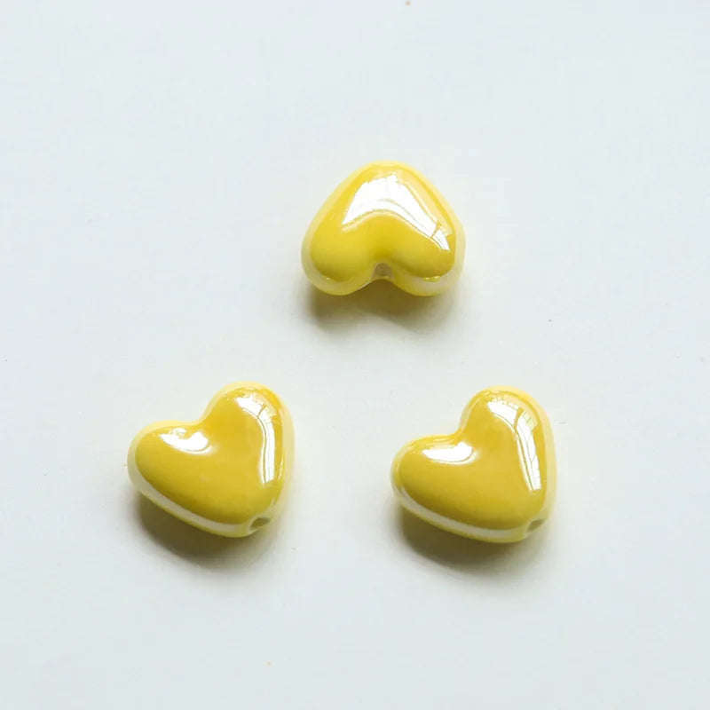 20pcs 15x13mm Heart Shape Ceramic Beads