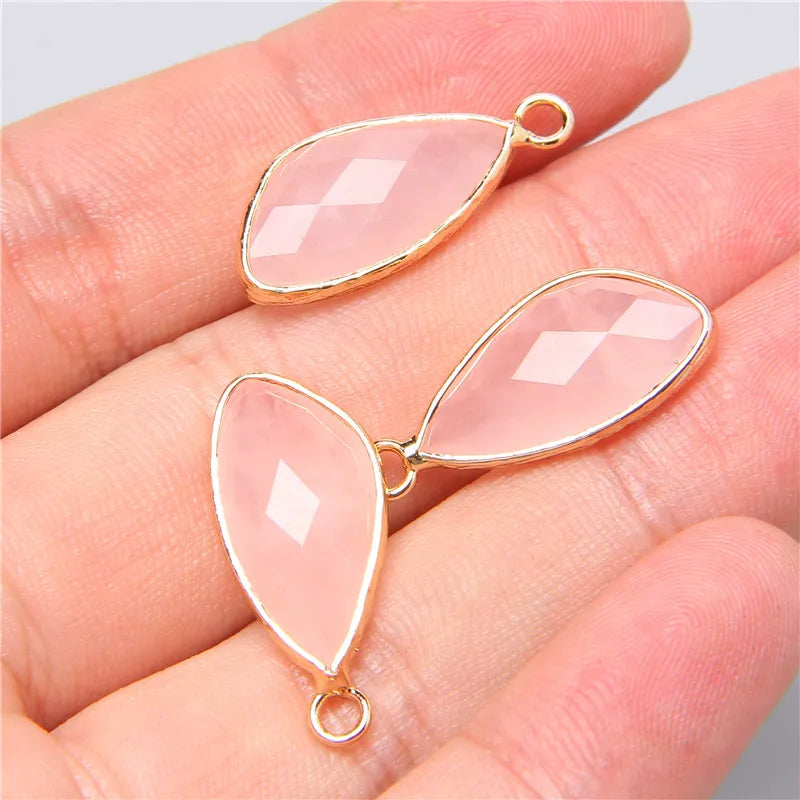 2 Pack Natural Stone Teardrop Pendant