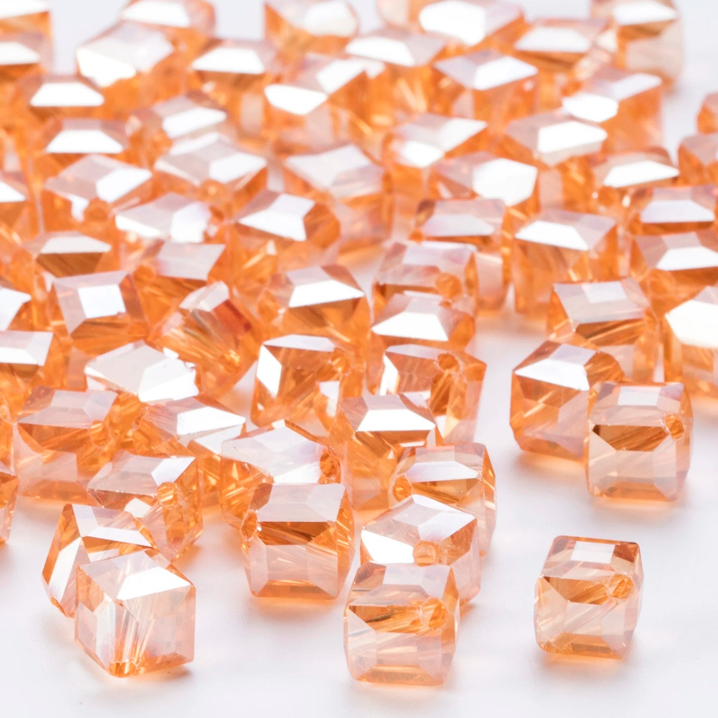 20Pcs Cube Glass AB Spacer Beads