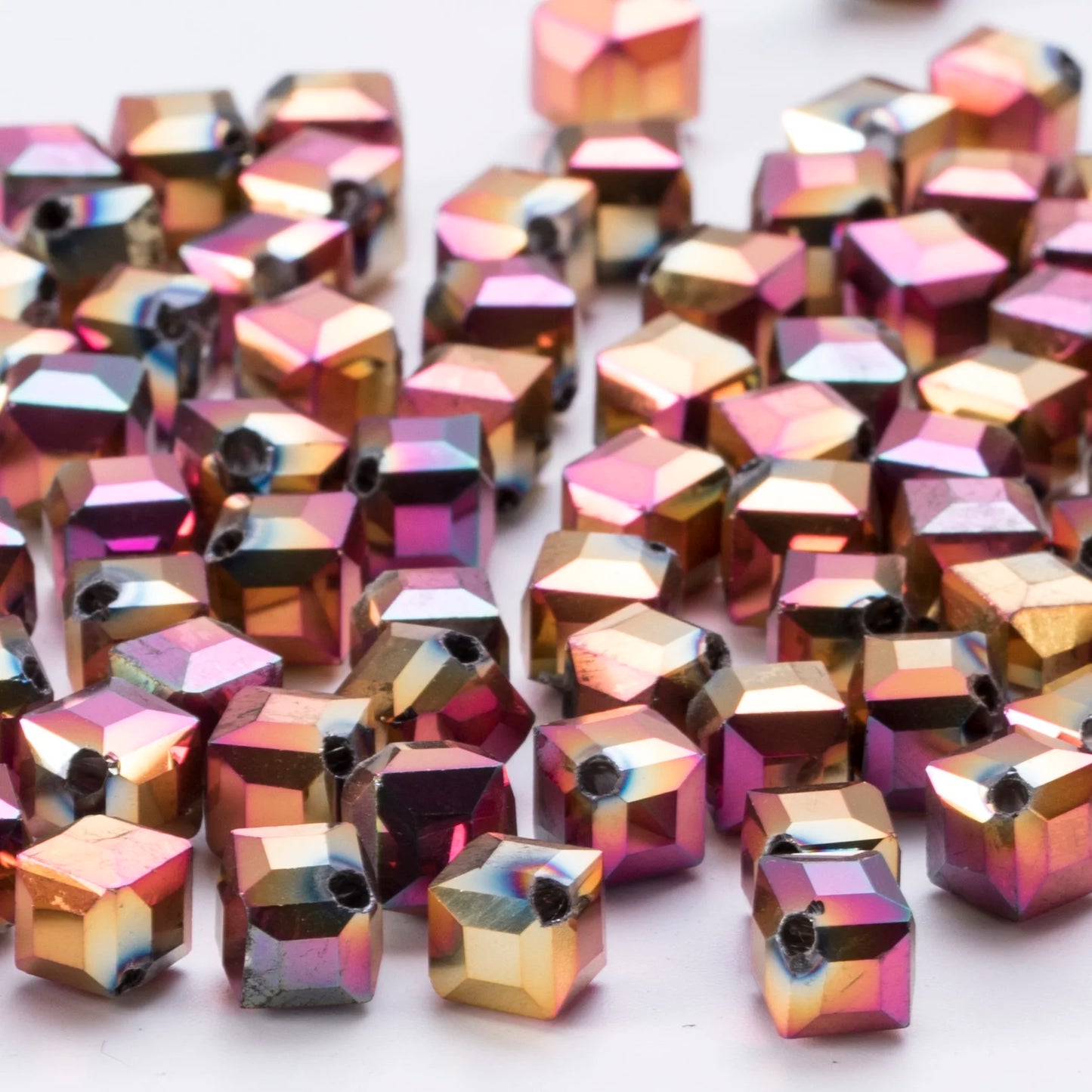 20Pcs Cube Glass AB Spacer Beads
