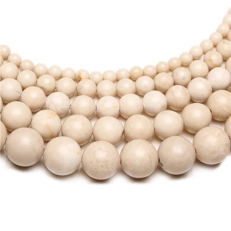 Natural Ivory Shell Bead Strand (4/6/8/10/12mm)