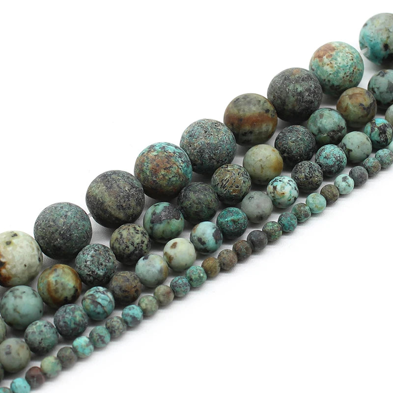 Natural Matte African Turquoise Bead Strand