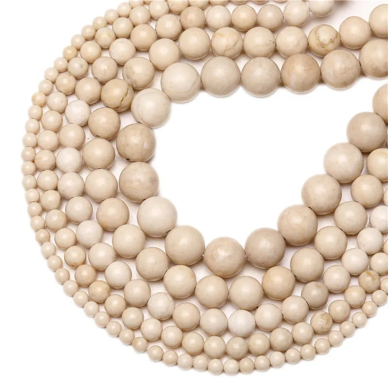 Natural Ivory Shell Bead Strand (4/6/8/10/12mm)