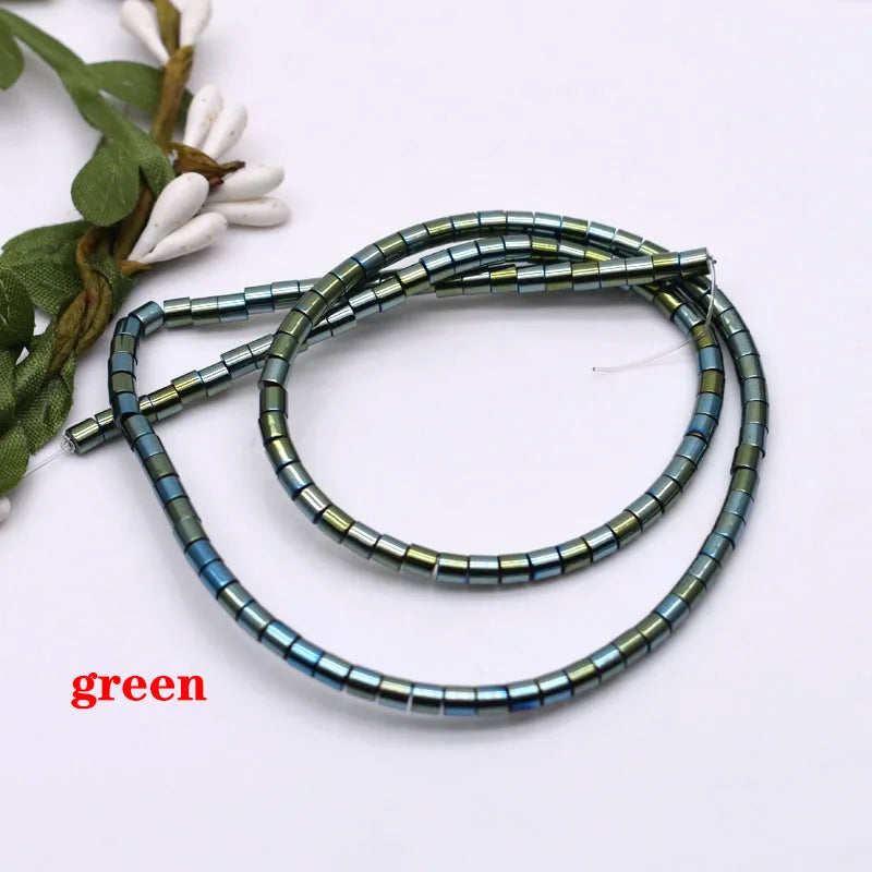 Natural Hematite Stone Barrel Spacer Bead Strand