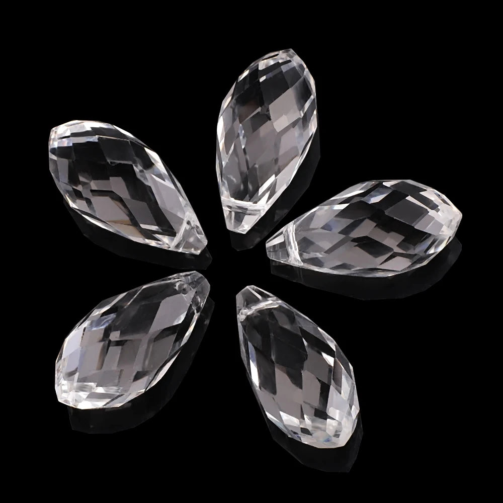 Clear AB Teardrop Glass Bead Strand