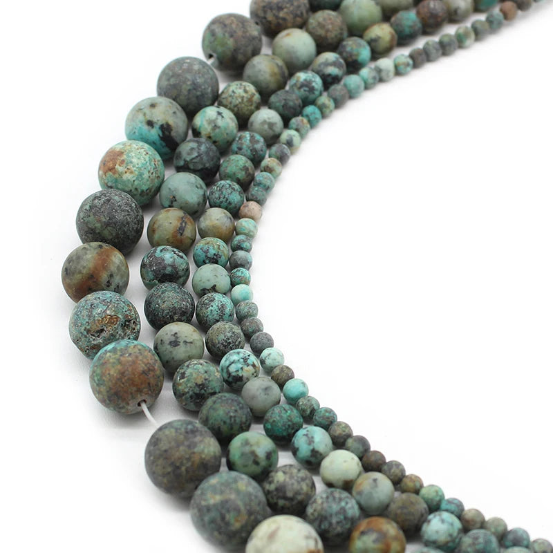 Natural Matte African Turquoise Bead Strand
