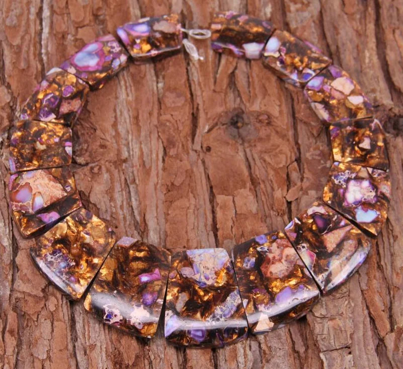 HQ Sea Sediment Stone Graduated Flat Square Bead Strand (17-35x25-28mm)