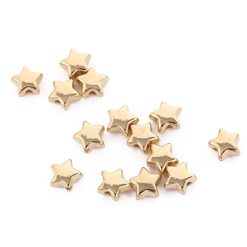 6mm Metallic Acrylic Mini Star Beads